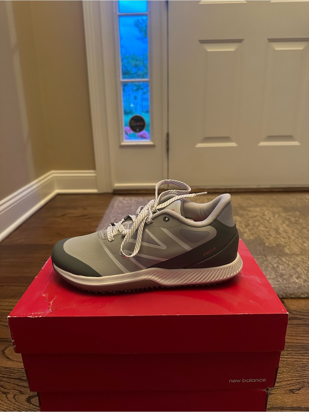 New Balance Gray and White Athletic Turf Shoes. Brand new, never worn